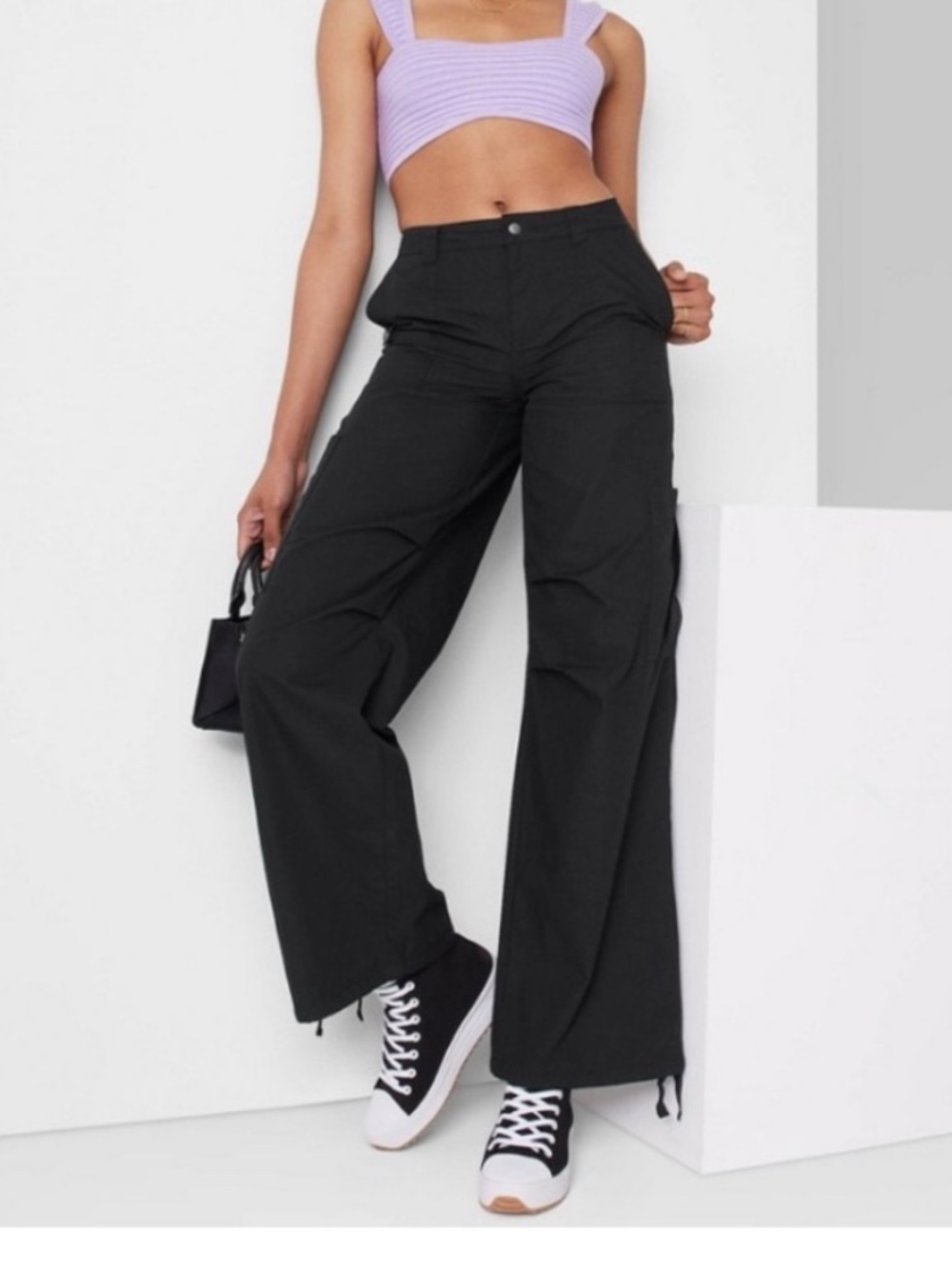 wild fable Black Wide-Leg Cargo Pants Small